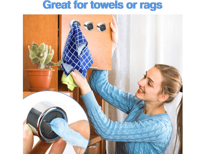 Accroche torchon, 3 pièces porte torchon, abs rond torchon cuisine, aucun perçage requis, pour salle de bain, armoire et placard, gris - Conforama E