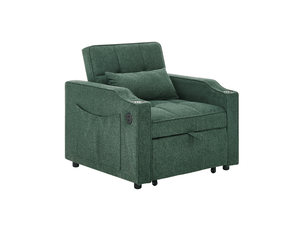 Fauteuil convertible TCQPZ  Tissu vert vendu A l'unité