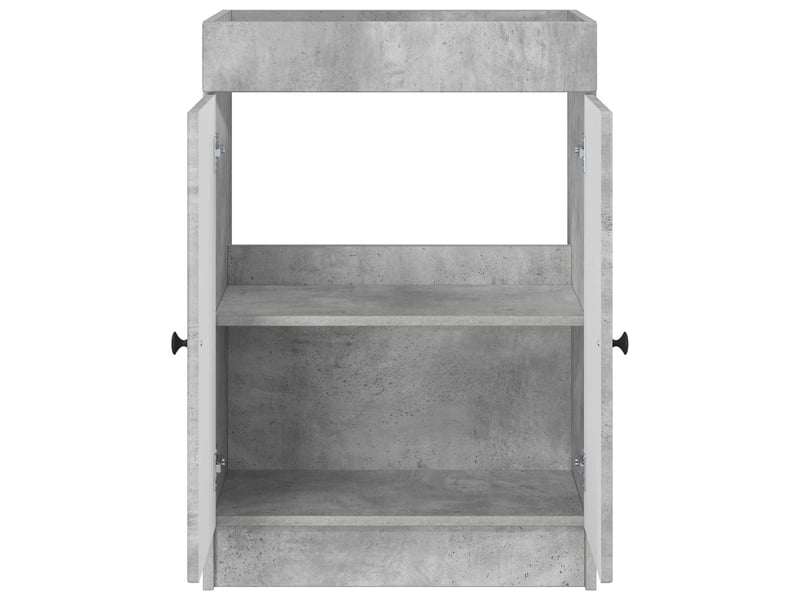  Armoire sous évier de salle de bain, meuble de rangement gris béton shl8437  - Conforama D