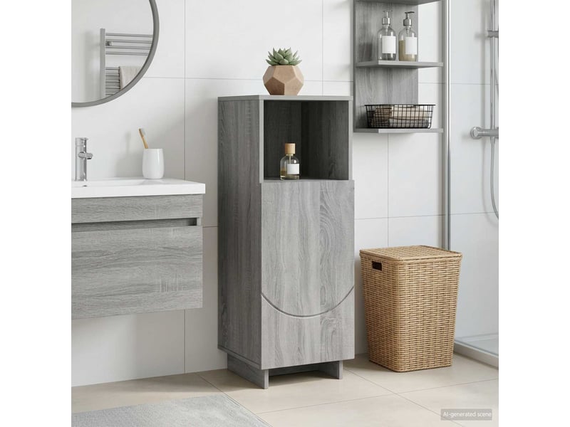  Armoire de salle de bain, meuble de rangement sonoma gris 36.5x38x95 cm  - Conforama B