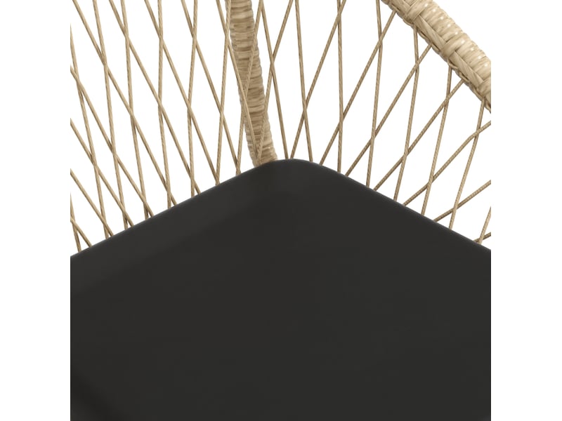Salon de jardin 3 pièces en rotin jaune, 2 fauteuils avec coussins et table ronde à plateau en acier - Conforama E