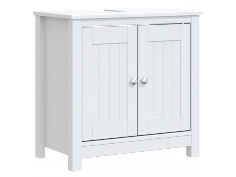 Ensembles de salle de bain, meubles de salle de bain 3 pcs berg blanc bois de pin massif cf64774 - Conforama D
