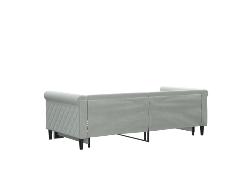  Lit simple- lit adulte -  lit de jour avec lit gigogne gris clair 90x190 cm velours  - Conforama D