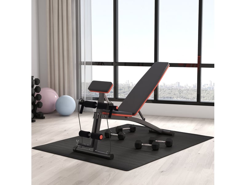 Banc de musculation 160x54x106 cm multifonction métal noir - Conforama B