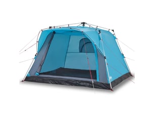 Tente de camping cabine 4 personnes bleu libération rapide