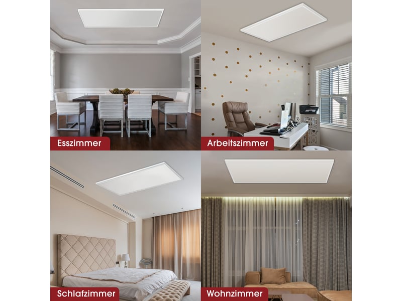 Panneau chauffant électrique de plafond en aluminium blanc 122 × 62 cm, fil nicr, protection anti-surchauffe  - Conforama W