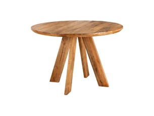 Table de salle à manger ronde elya 100 cm en bois de manguier massif – 4 places