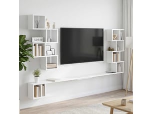 Étagère murale pour téléviseur, meuble tv blanc 160 x 15 x 94 cm cf42588