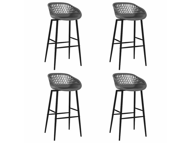  Lot de 4 chaises de bar, tabourets hauts gris cf29492  - Conforama B