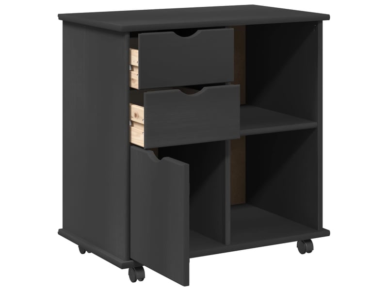  Caisson roulant de bureau 63,5 x 39 x 65,5 cm bois de pin massif gris shl9823  - Conforama D