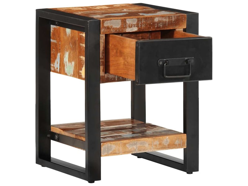  Lot de 2 tables de chevet - cabinet de chevet - table de nuit multicolore bois massif de manguier brut  - Conforama E