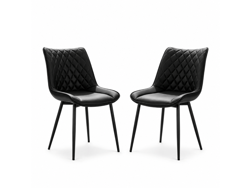  Chaise de salle à manger moelleuse et rembourrée – chaise d’accent unique pour salon, chaise de bureau (2 pièces uniquement)  - Conforama A