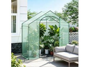 Serre de jardin 200x80x200 cm – verte – porte zippée enroulable, toile pe 140 gm² et piquets d'ancrage