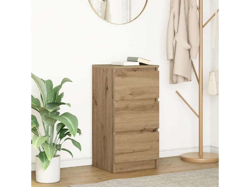  Buffet - bahut - meuble de rangement chêne artisanal 37,5x35x76 cm bois d'ingénierie  - Conforama B