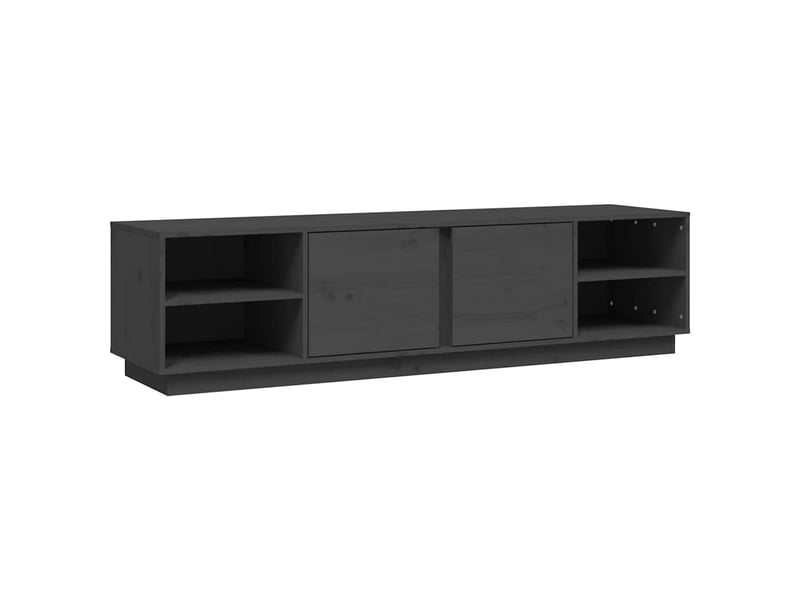  Meuble tv - banc tv - meuble de rangement gris 156x40x40 cm bois de pin massif  - Conforama A