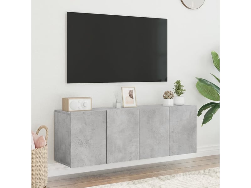  Meubles tv - banc tv - meuble de rangement muraux 2 pcs gris béton 60x30x41 cm  - Conforama D