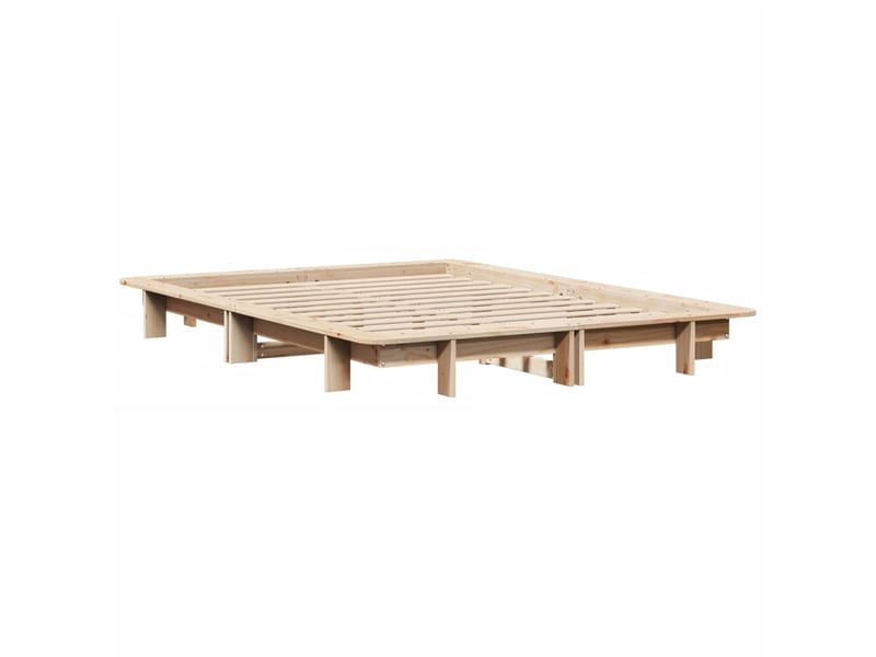  Lit double- lit adulte -  cadre de lit sans matelas 120x190 cm bois de pin massif  - Conforama B