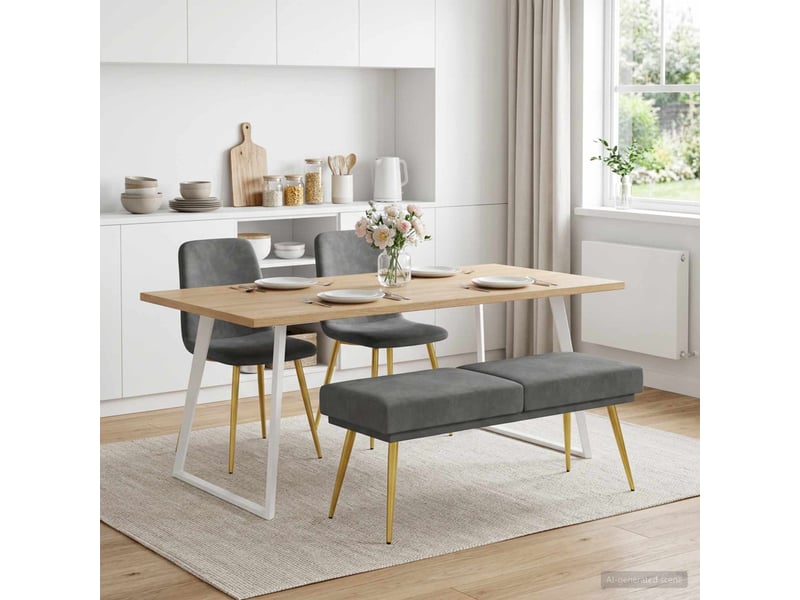  Banc d'entrée, banc à double couche gris foncé 120x45x46 cm velours  - Conforama D