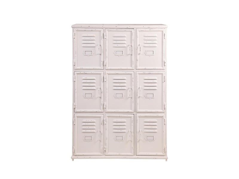 Casier vintage en fer blanc à 9 portes lock  - Conforama B