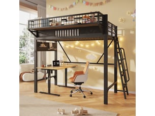 Lit mezzanine 90x200 cm <strong>SAPGAKS</strong> <strong></strong> coloris noir