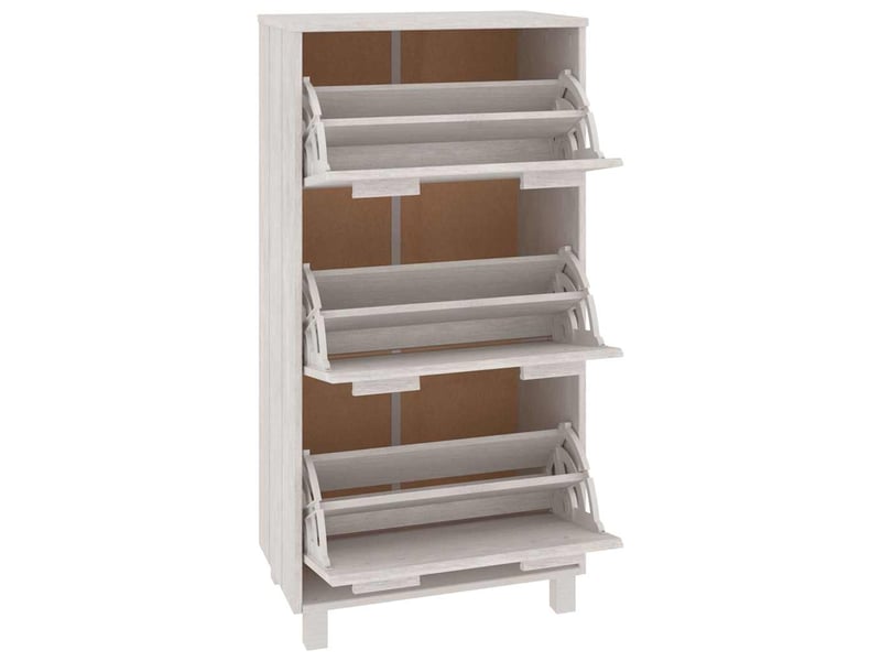  Meuble à chaussure, armoire à chaussures hamar blanc 59,5x35x117 cm bois de pin  - Conforama D