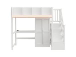 Lit mezzanine 90x200 cm MAISONORA   coloris blanc