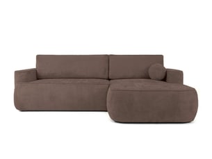 Canapé d'angle droit fixe LOUNGITUDE CASSIS 4 places Tissu Marron