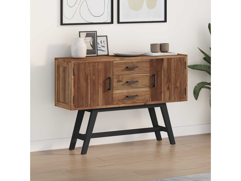  Meuble tv - banc tv - meuble de rangement 110 x 30 x 75 cm naturel bois de teck massif  - Conforama B