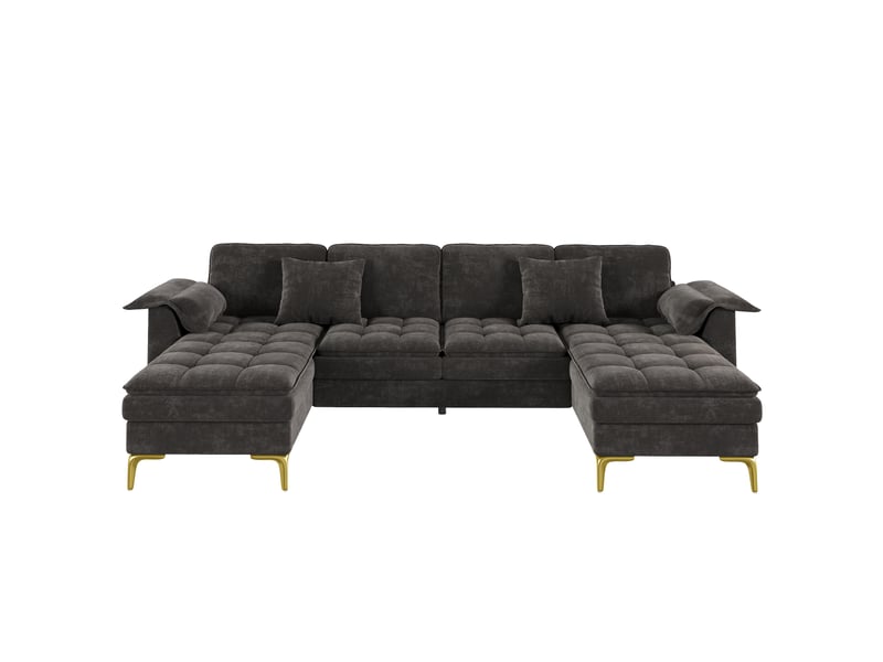  Canapé d’angle, 262x134x86 cm, 4 places, en métal, bicolore cao-N653P7707G-conf-NEW - Conforama A