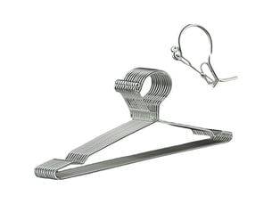 Ccykxaa lot de 10 16.5 cintres métalliques - capacité de charge de 11,3 kg - t = 4 mm - en acier inoxydable - fin et résistant au vent - crochets métalliques - 42 cm - argenté