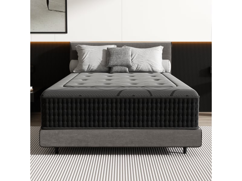  Matelas ressorts 90x200 cm de forme en mousse et ressorts, 30 cm épaisseur  - Conforama E