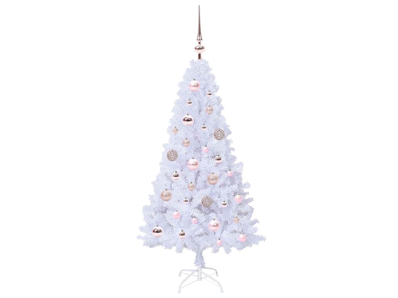  Sapin de noël artificiel, arbre de noël blanc 120 cm pvc et acier shl4404  - Conforama D