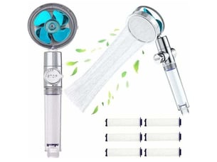 Pommeau douche haute pression wappiot anti-calcaire, filtre 4 éléments pp pour salle de bain