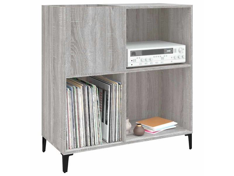  Armoire à disques, armoire de rangement sonoma gris 84,5x38x89 cm bois d'ingénierie shl818  - Conforama D