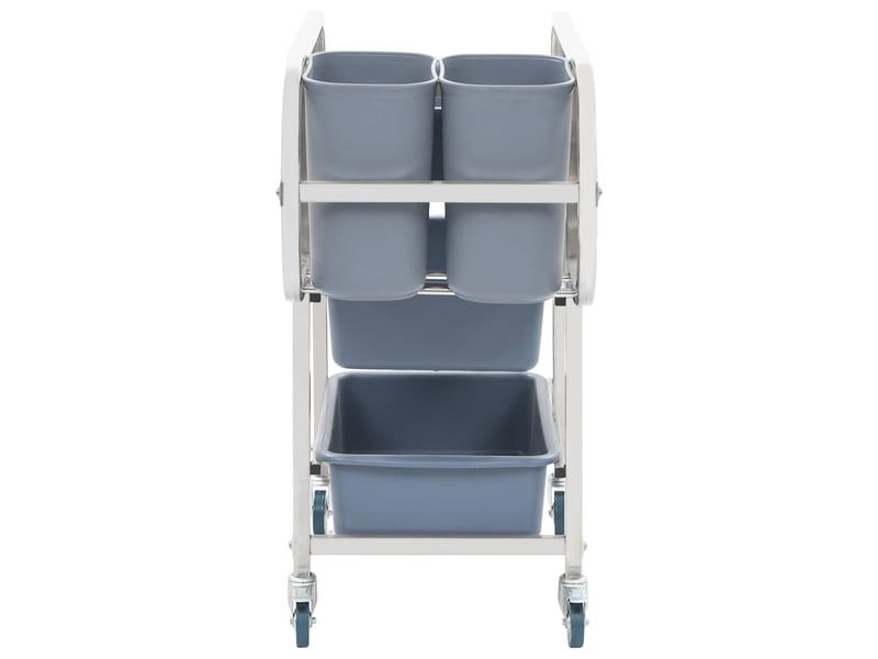  Desserte de cuisine, chariot de rangement avec récipients en plastique 82x43,5x93 cm  - Conforama C