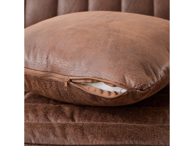  Canapé droit fixe 2 places en tissu marron 187 x 95 x 80 cm, capitonnage vertical, pour salon, bureau ou chambre W3245P515678 - Conforama R