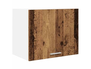 Meuble de rangement cuisine, armoire suspendue bois ancien et blanc 50x31x40cm