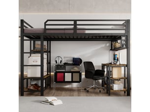 Lit mezzanine 120x200 cm <strong></strong>  <strong></strong> coloris noir