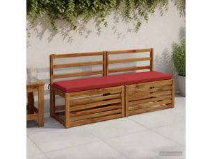 Coussin de banc, coussin d'assise, coussin de canapé soest 100 % polyester rouge 140 x 40 x 5 cm cf53501