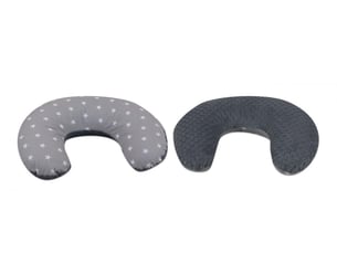 Coussin c d’allaitement étoiles blanches sur fond gris – gris