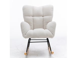 Fauteuil fixe <strong>DESMIU</strong> <strong></strong> Tissu bouclette blanc vendu A l'unité