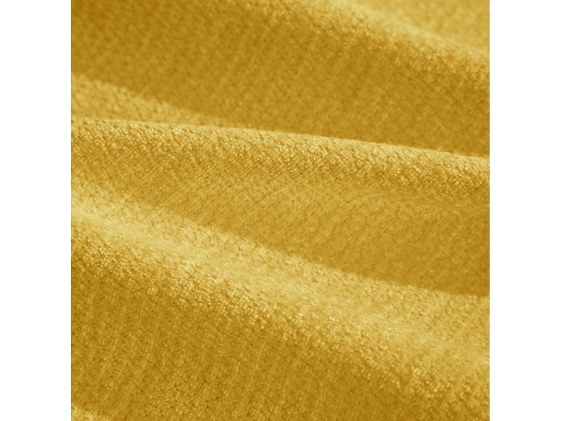  Pouf repose-pieds en tissu chenille jaune 72,5x63x50 cm  - Conforama W
