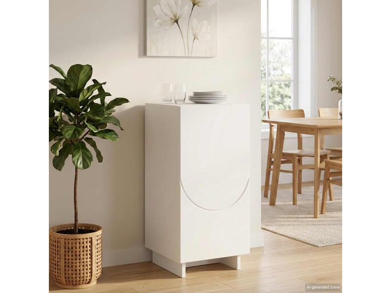  Buffet salon, buffet de rangement blanc 33,5x34,5x75 cm bois d'ingénierie shl81618  - Conforama B