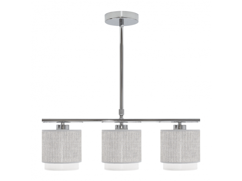  Lampe de plafond fabrilamp kenya grisblanc 3 x e14 hauteur réglable 56-85 cm 56x14 cm 111053028 - Conforama A