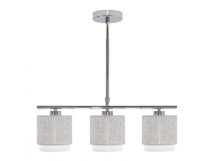 Lampe de plafond fabrilamp kenya grisblanc 3 x e14 hauteur réglable 56-85 cm 56x14 cm