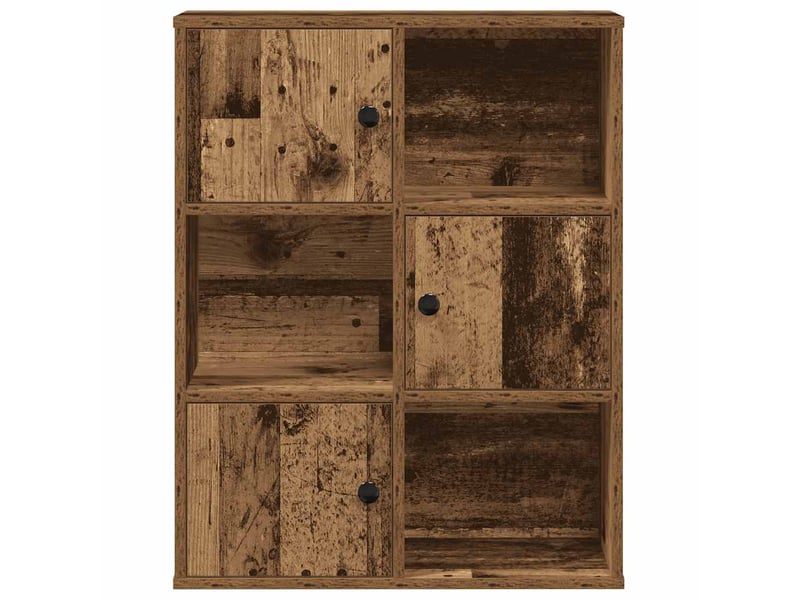  Bibliothèque, meuble de rangement salon vieux bois 60x24x76,5 cm bois d'ingénierie  - Conforama E