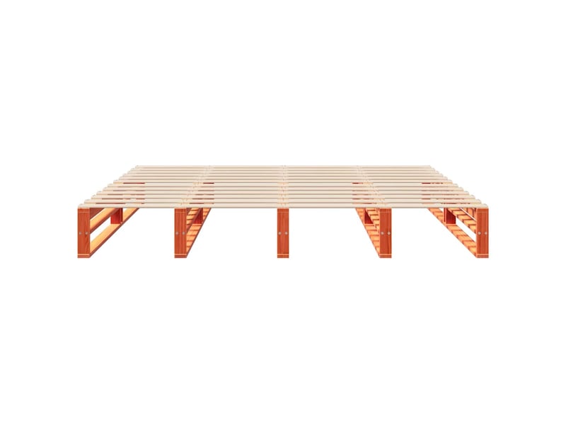  Lit double- lit adulte -  cadre de lit sans matelas  marron 180x200cm bois pin massif  - Conforama C