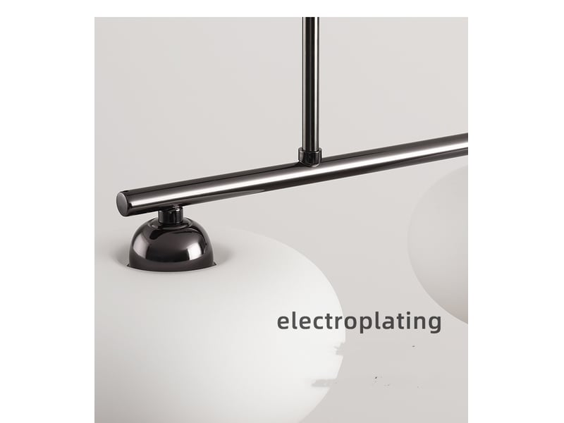  Suspension en métal noir mat avec abat-jour en verre – 3 flammes, l85 cm  - Conforama E