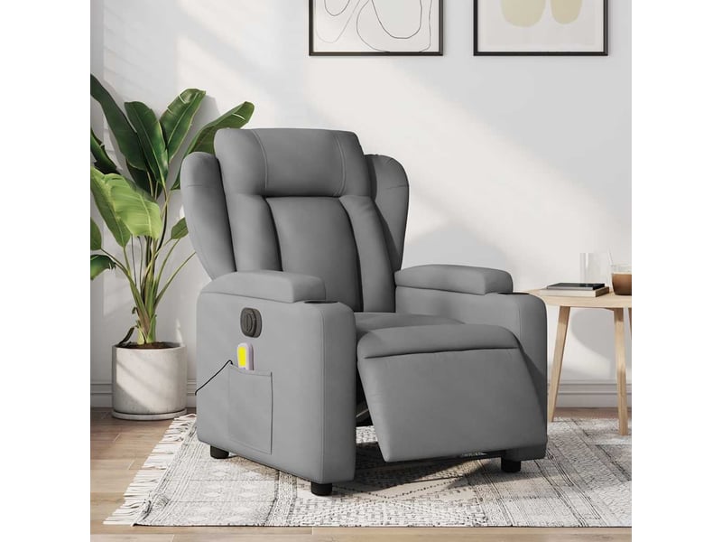  Fauteuil de massage inclinable électrique gris clair tissu shl77222  - Conforama B