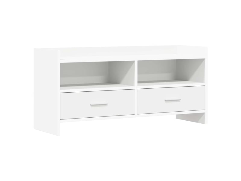  Meuble tv - banc tv - meuble de rangement 100 x 33 x 47 cm blanc bois d'ingénierie  - Conforama A